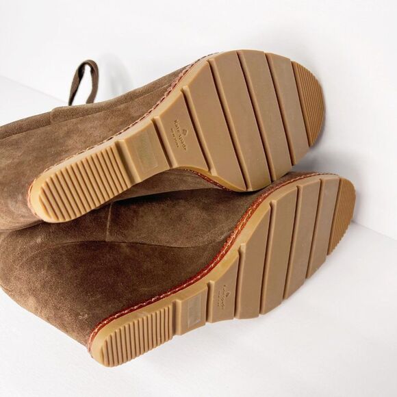 KATE SPADE Brown Saunders Suede Wedged Boots - Picture 7 of 9